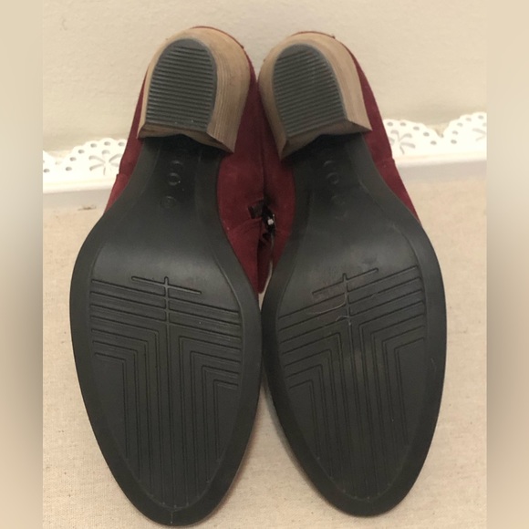 Ecco Burgundy Water Repellent Suede Ankle Boots.Danish Design Woman 41/10-10.5 - Picture 9 of 15